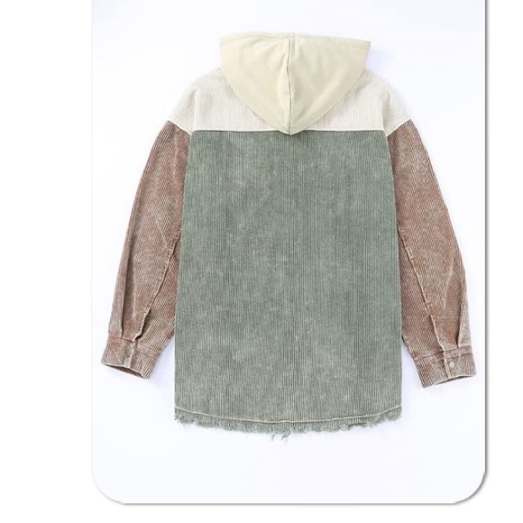 PRETTY NEW FALL 2024 DOKOTOO CORDUROY SHACKET JACKET L MULTIPLE COLORBLOCK - Picture 4 of 8